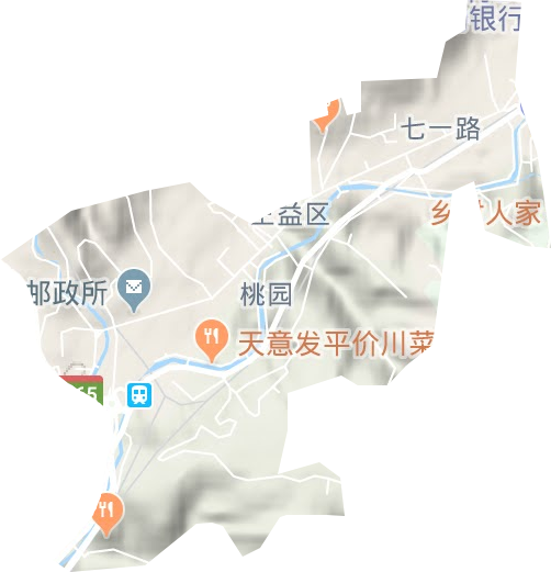桃园街道地形地图