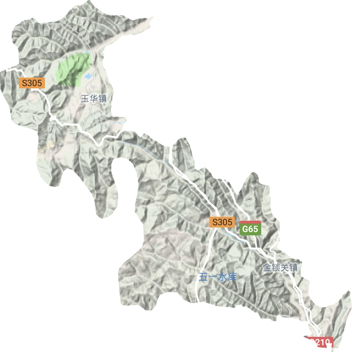金锁关镇地形地图