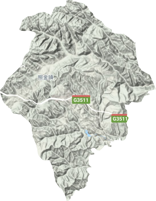 照金镇地形地图