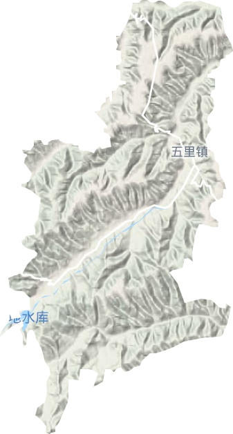 五里镇地形地图