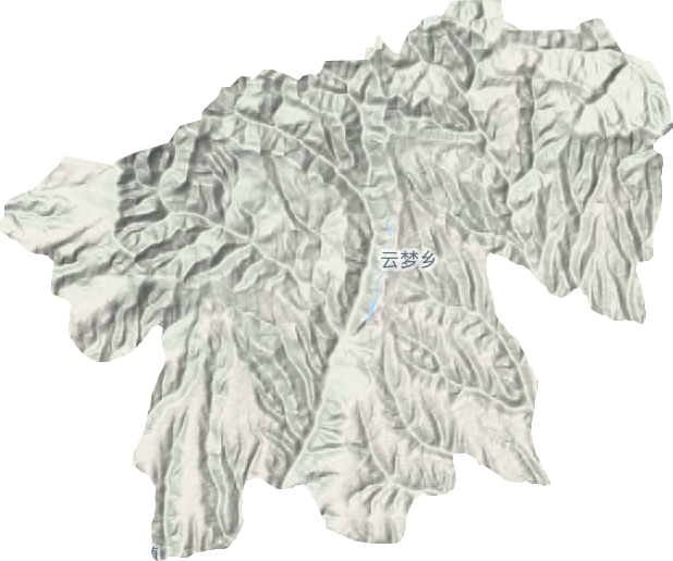 云梦乡地形地图