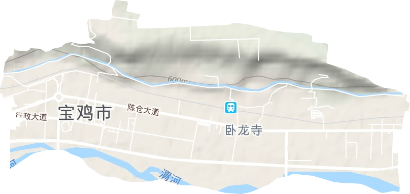 卧龙寺街道地形地图