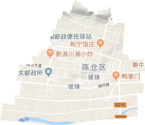 虢镇街道地形地图