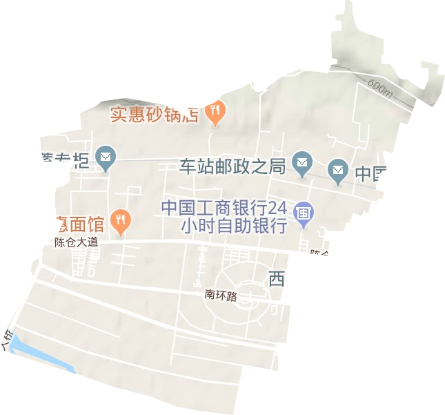 千渭街道地形地图
