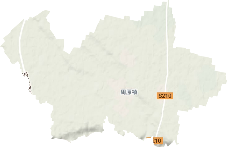 周原镇地形地图