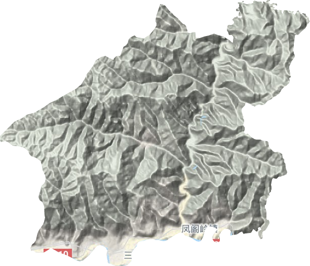 凤阁岭镇地形地图