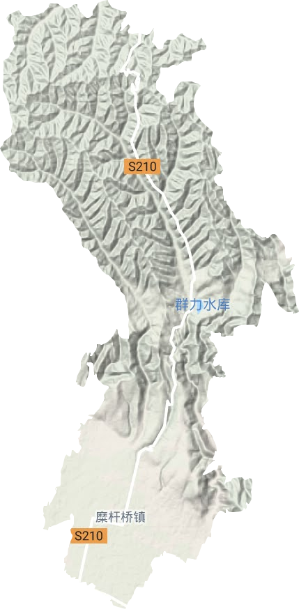 糜杆桥镇地形地图