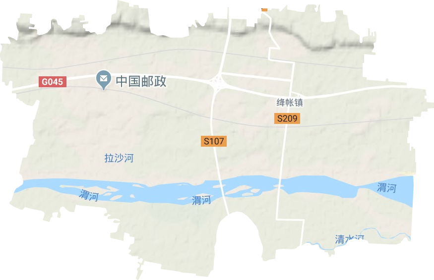 绛帐镇地形地图