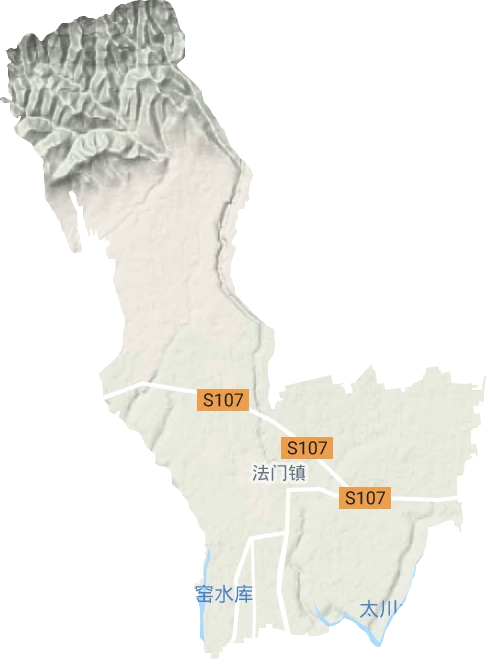 法门镇地形地图
