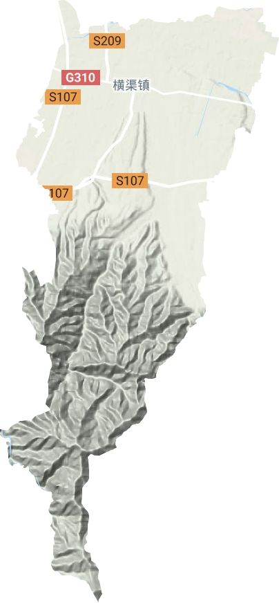横渠镇地形地图