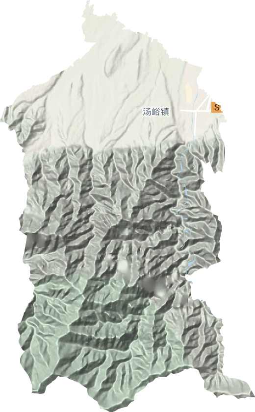 汤峪镇地形地图