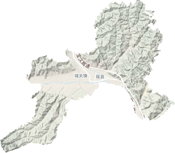 城关镇地形地图