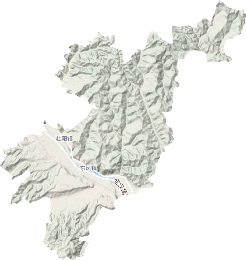 东风镇地形地图