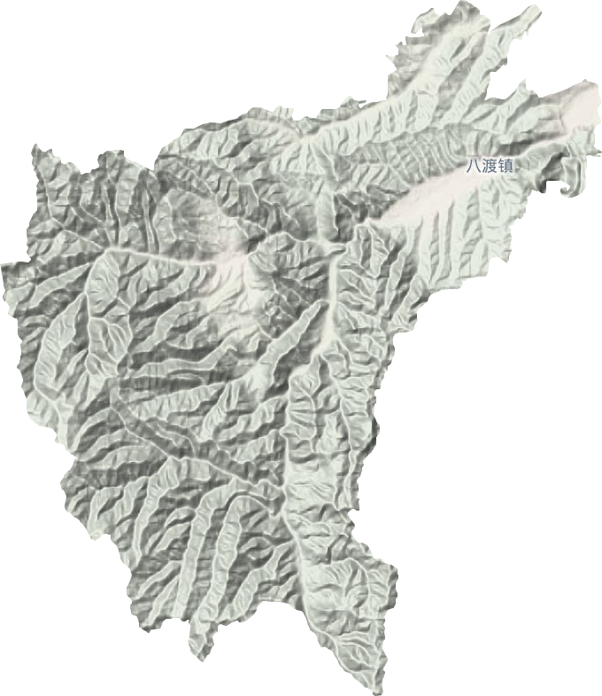 八渡镇地形地图