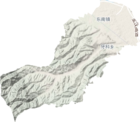 东南镇地形地图