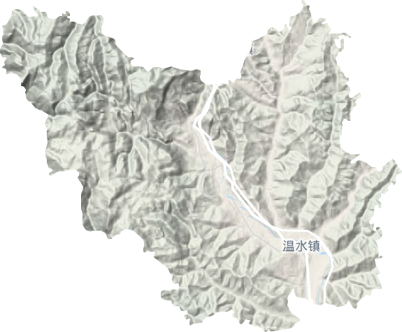 温水镇地形地图