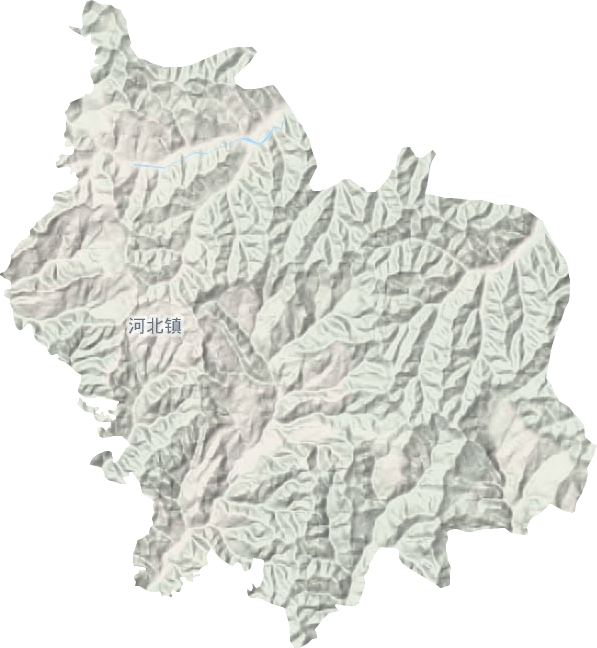 河北镇地形地图
