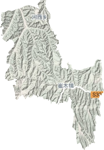 崔木镇地形地图