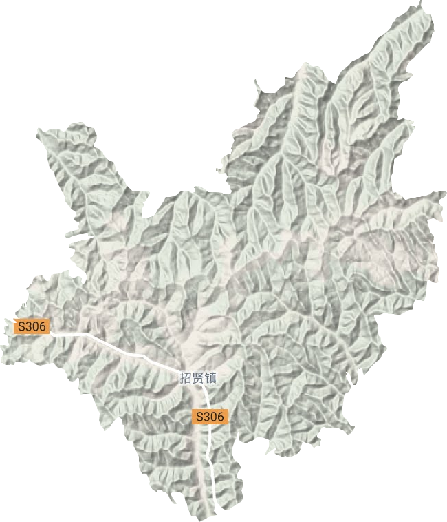 招贤镇地形地图