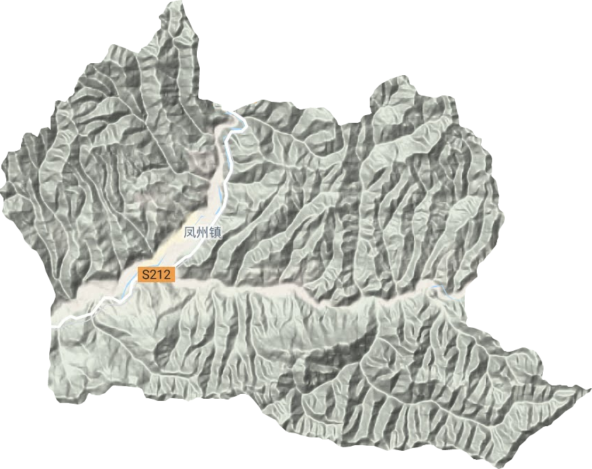 凤州镇地形地图