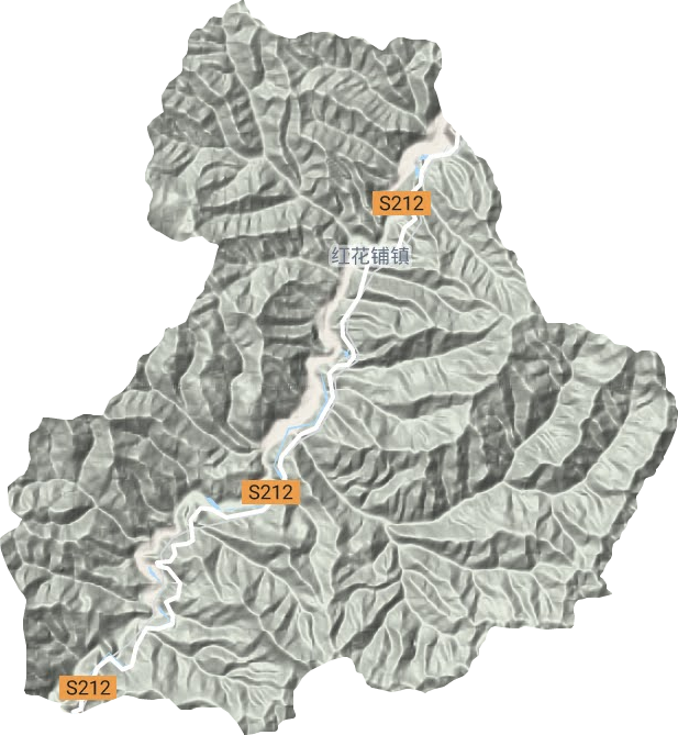 红花铺镇地形地图