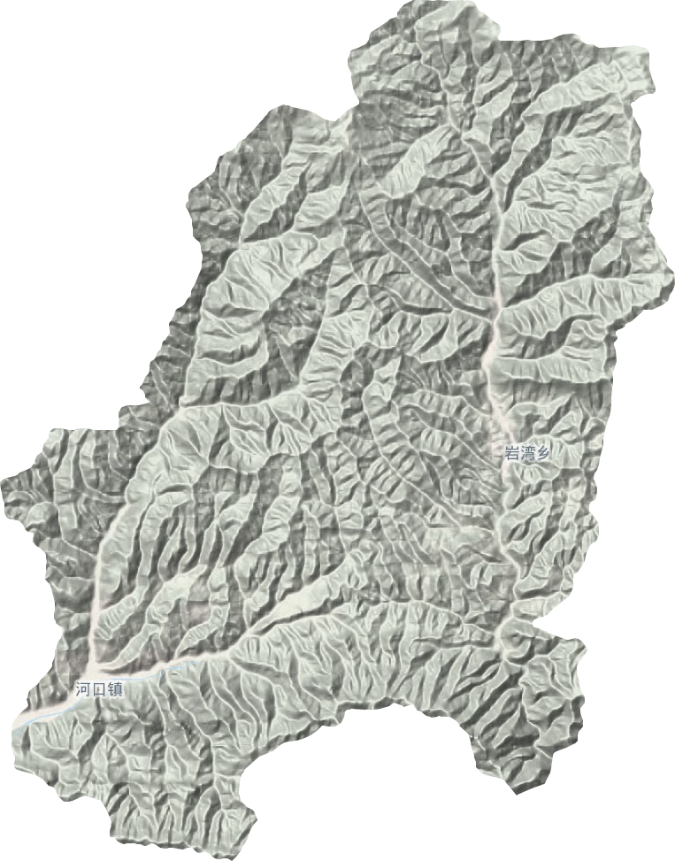 河口镇地形地图