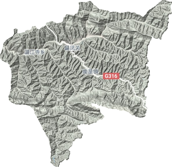 留凤关镇地形地图