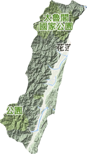 花莲县地形地图