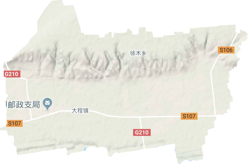 大程镇地形地图