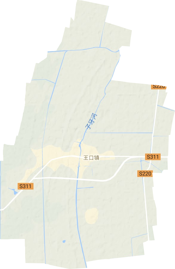 王口镇地形地图