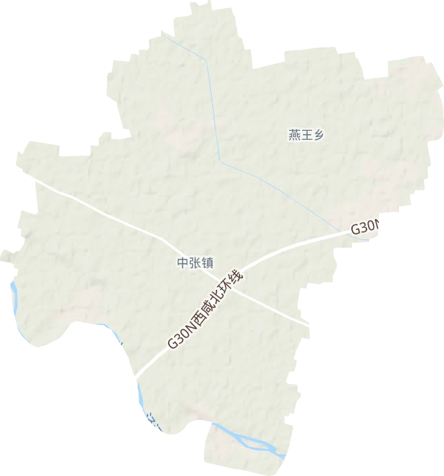 中张镇地形地图