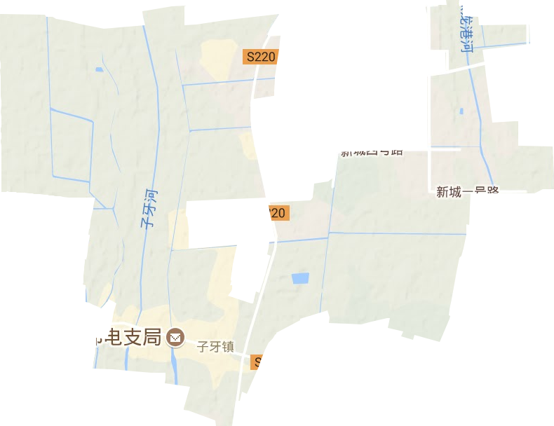 子牙镇地形地图