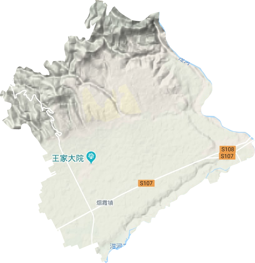 烟霞镇地形地图