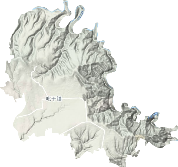 叱干镇地形地图