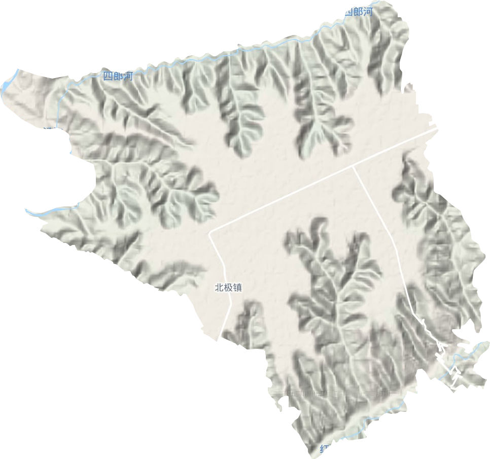 北极镇地形地图