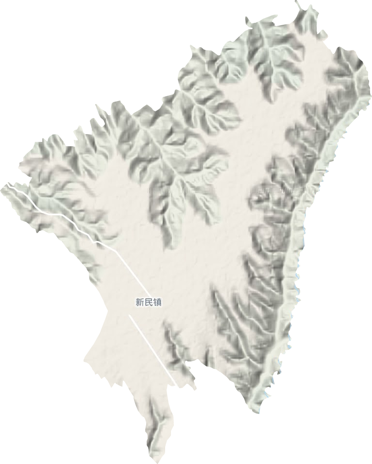 新民镇地形地图