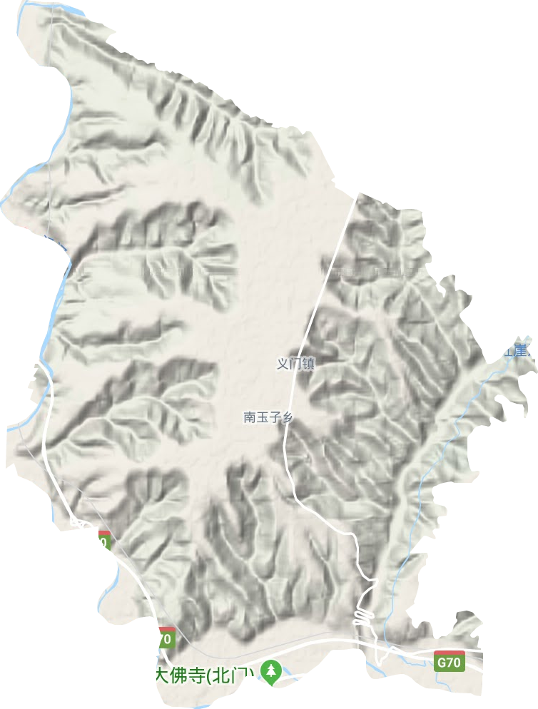 义门镇地形地图