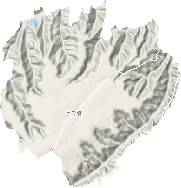水口镇地形地图
