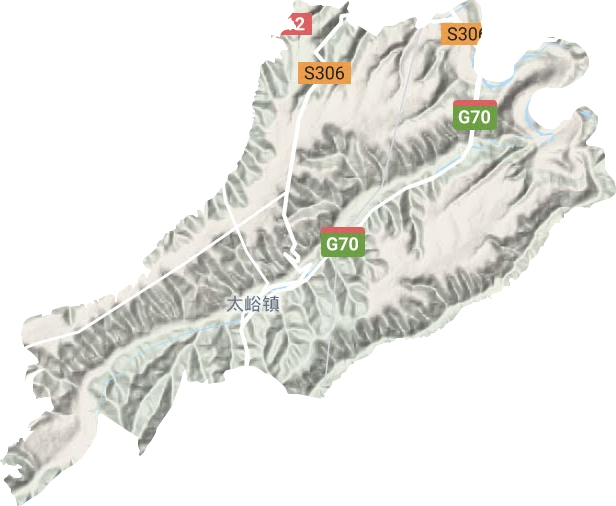 太峪镇地形地图
