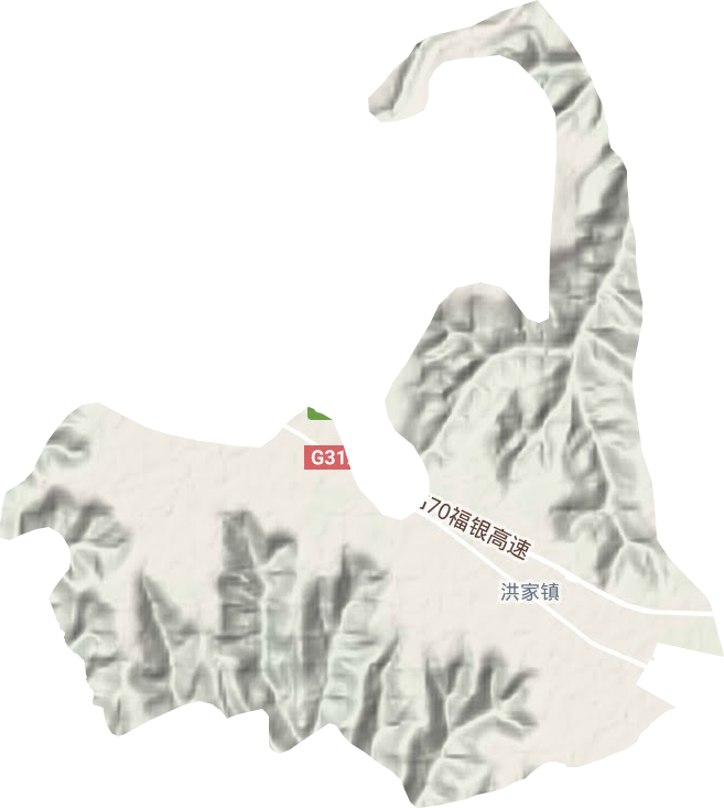 洪家镇地形地图