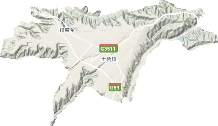 土桥镇地形地图
