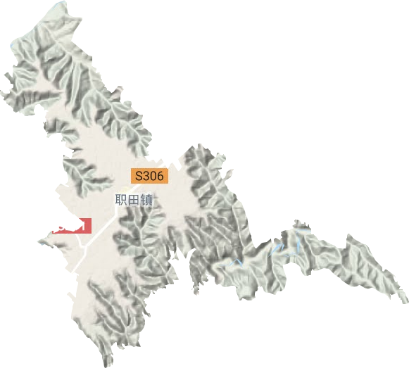 职田镇地形地图