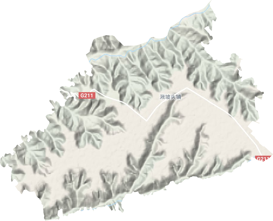 湫坡头镇地形地图