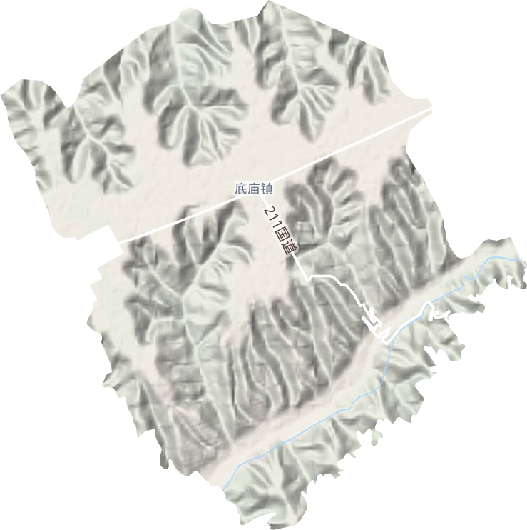 底庙镇地形地图