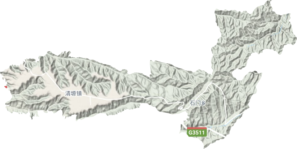 清塬镇地形地图