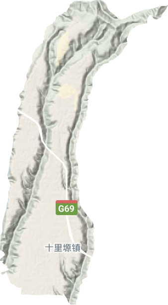 十里塬镇地形地图