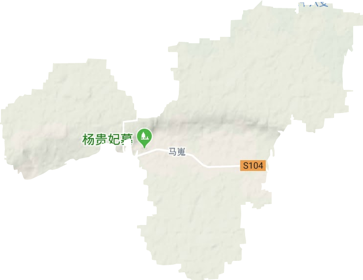 马嵬街道地形地图