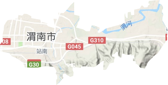 站南街道地形地图