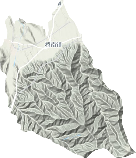 桥南镇地形地图