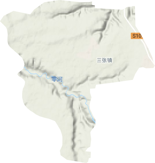 三张镇地形地图